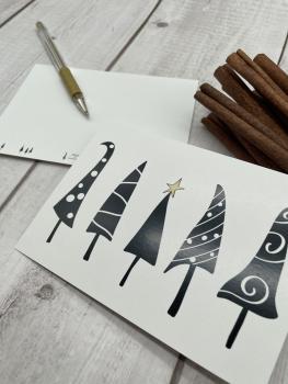 Postkarte fröhliche Weihnachtsbäumchen